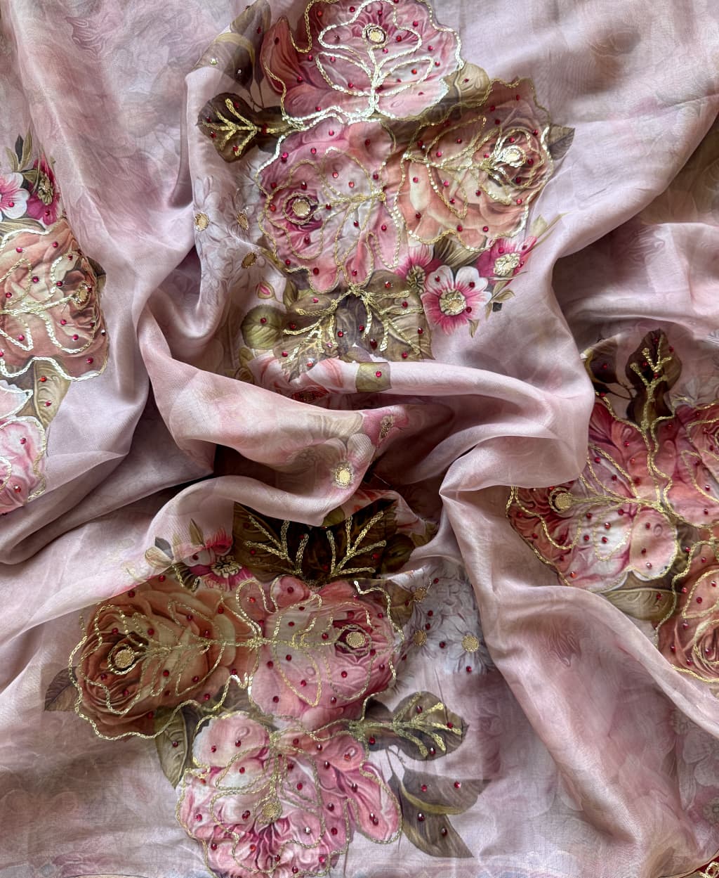 Pure Tebby Silk Floral Sequence Saree