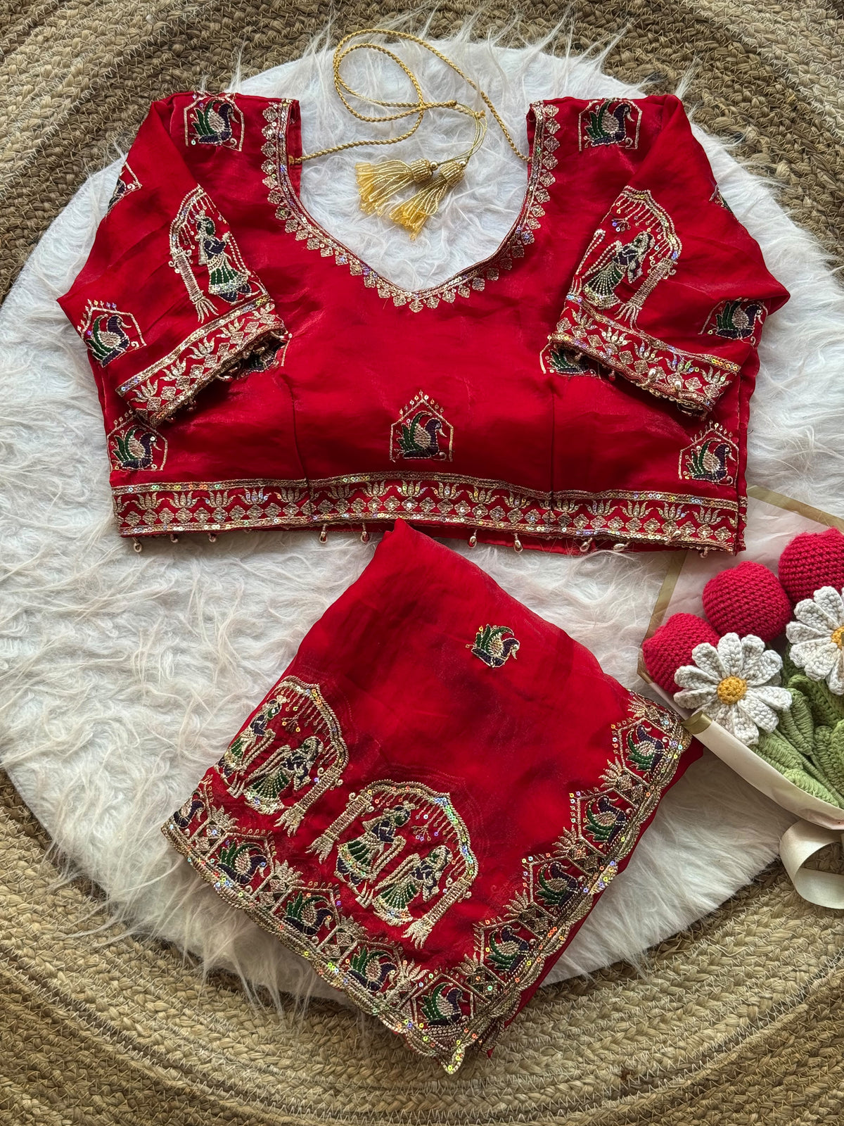 Karwa Chauth Special Red Saree ❤️