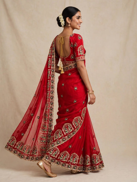 Karwa Chauth Special Red Saree ❤️