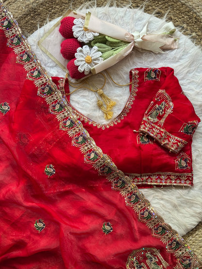Karwa Chauth Special Red Saree ❤️