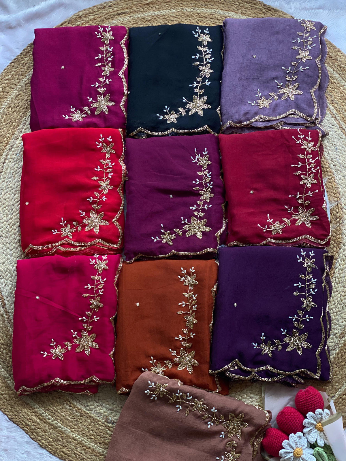 Soft Crush Silk Handwork Saree with Butti Work by women shoppee