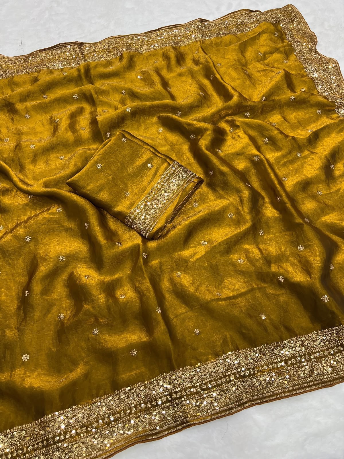 Soft Fandy Silk Sequins Work Saree (Pre-Booking)
