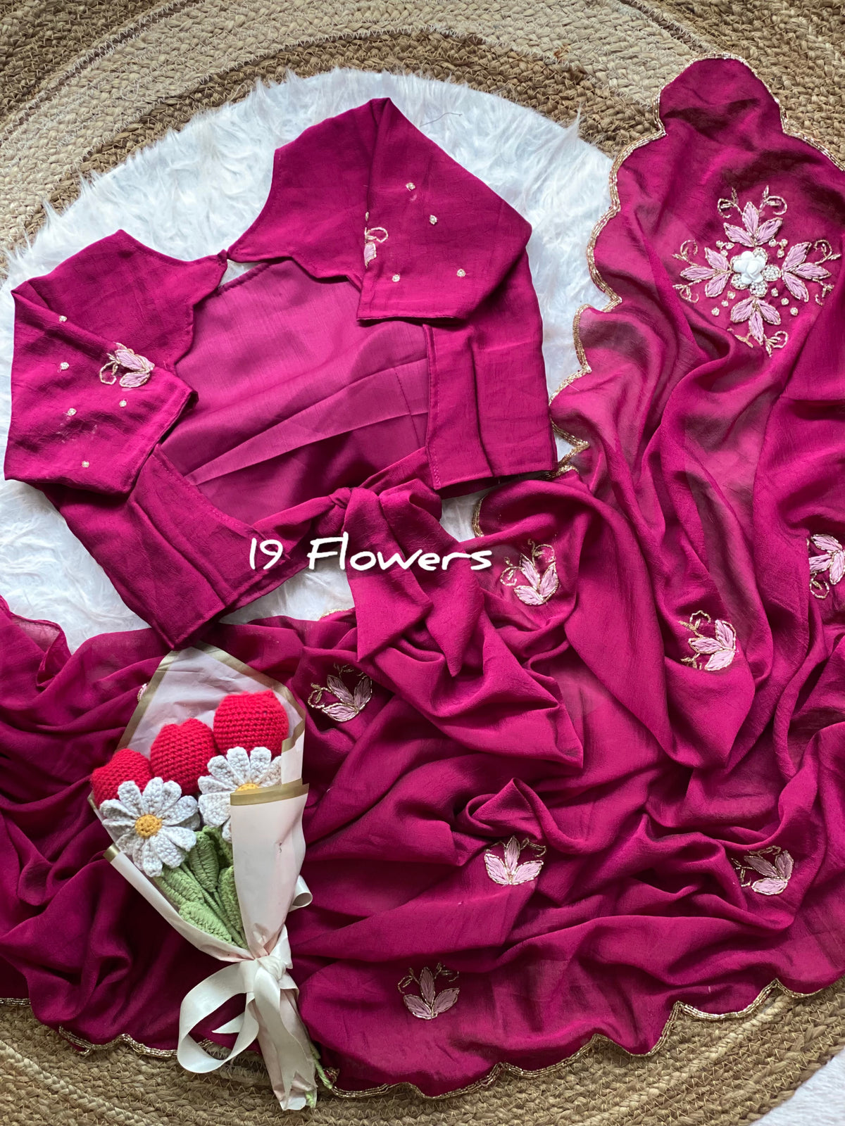 Rangoli Crush Silk Saree with Resham & Cutdana Handwork by women shoppee