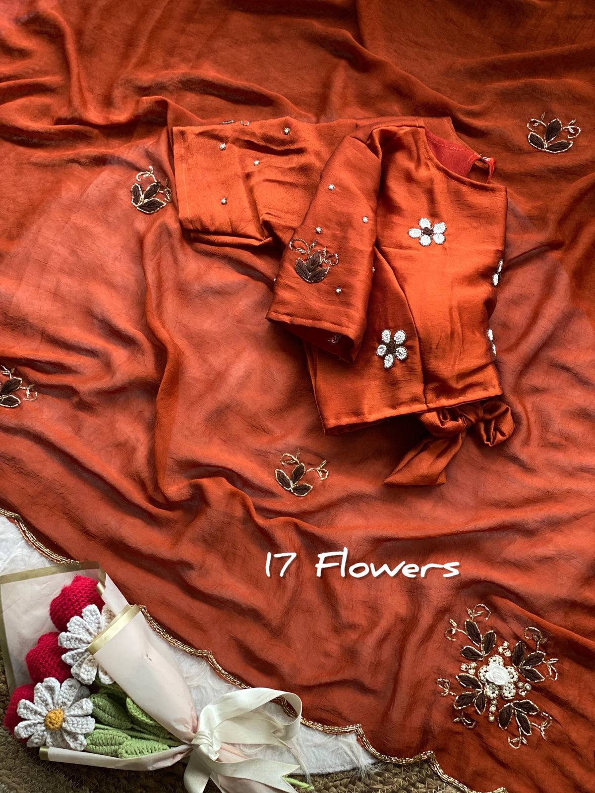 Rangoli Crush Silk with Handwork
