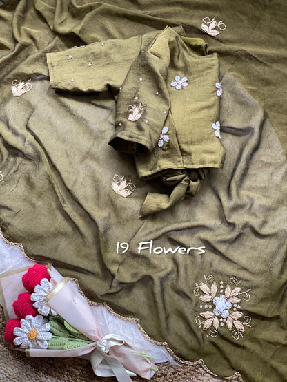 Rangoli Crush Silk with Handwork