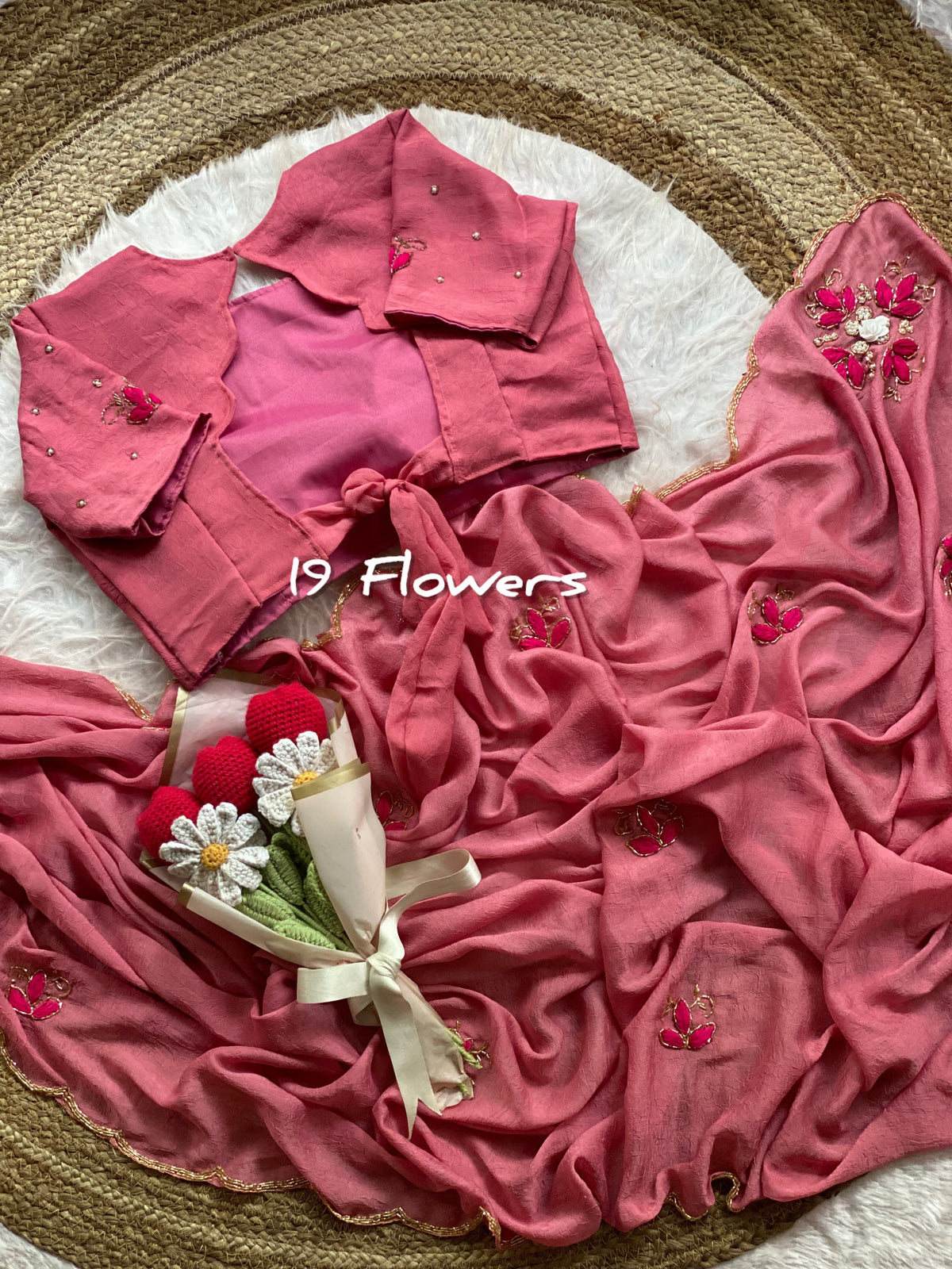 Rangoli Crush Silk Saree with Resham & Cutdana Handwork by women shoppee