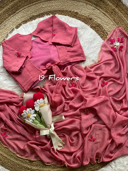 Rangoli Crush Silk Saree with Resham & Cutdana Handwork by women shoppee