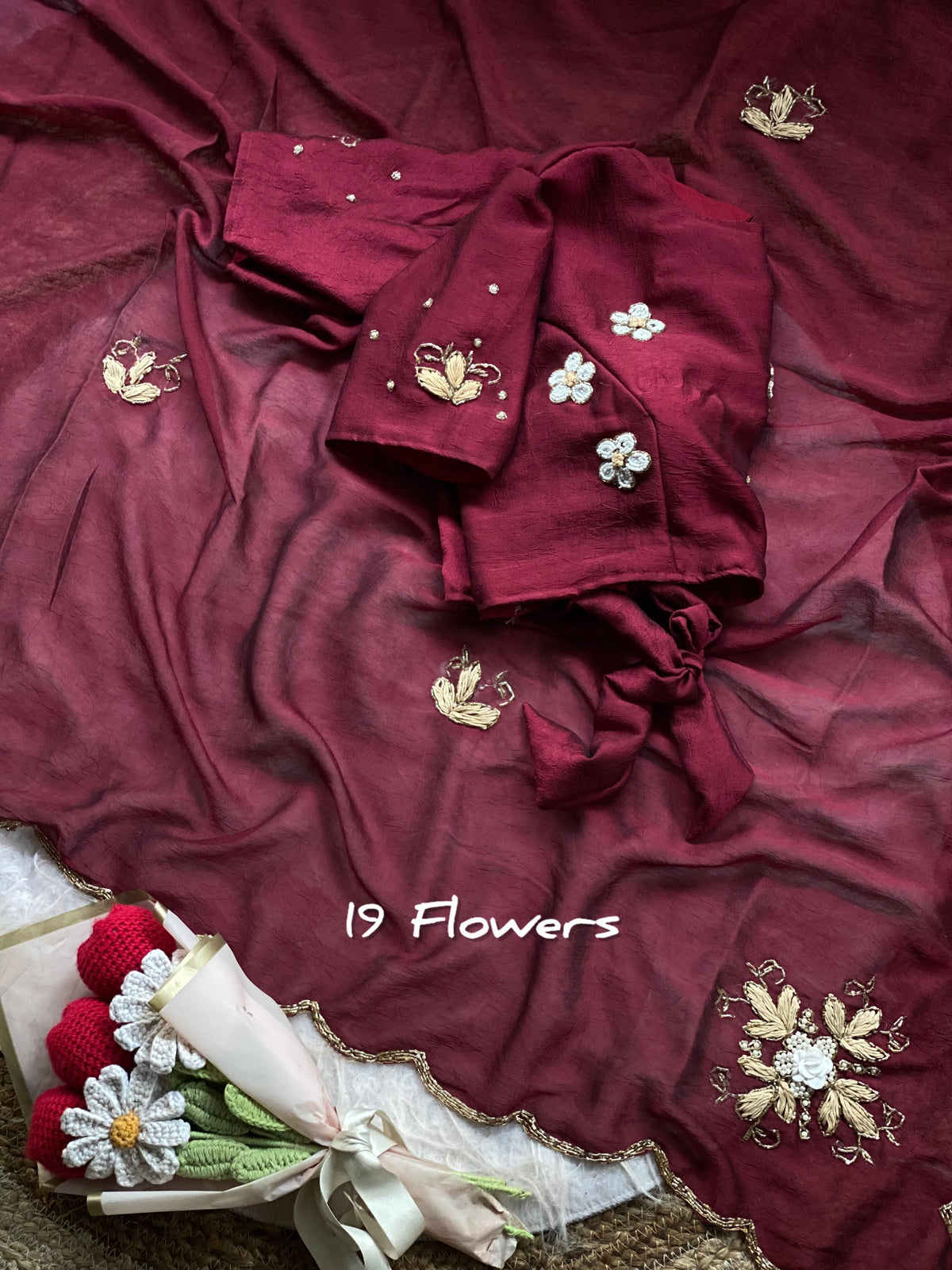 Rangoli Crush Silk Saree with Resham & Cutdana Handwork by women shoppee
